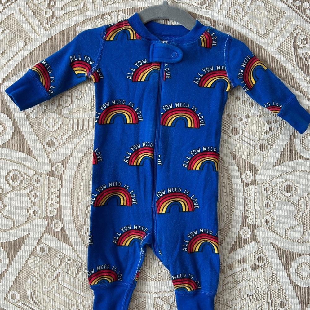 Hanna Andersson Blue Rainbow Footie